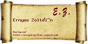 Ernyes Zoltán névjegykártya